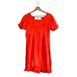 AMERICAN VINTAGE INDIAN SEQUIN ORANGE BOHO DRESS WOMENS SIZE 40